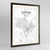 Framed Luton Map Art Print 24x36" Contemporary Walnut frame Point Two Design Group