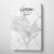 Luton City Map Canvas Wrap - Point Two Design - Black & White Print