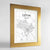 Framed Luton Map Art Print 24x36" Gold frame Point Two Design Group