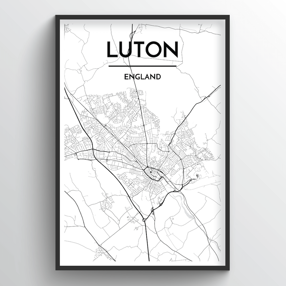 Luton Map Art Print