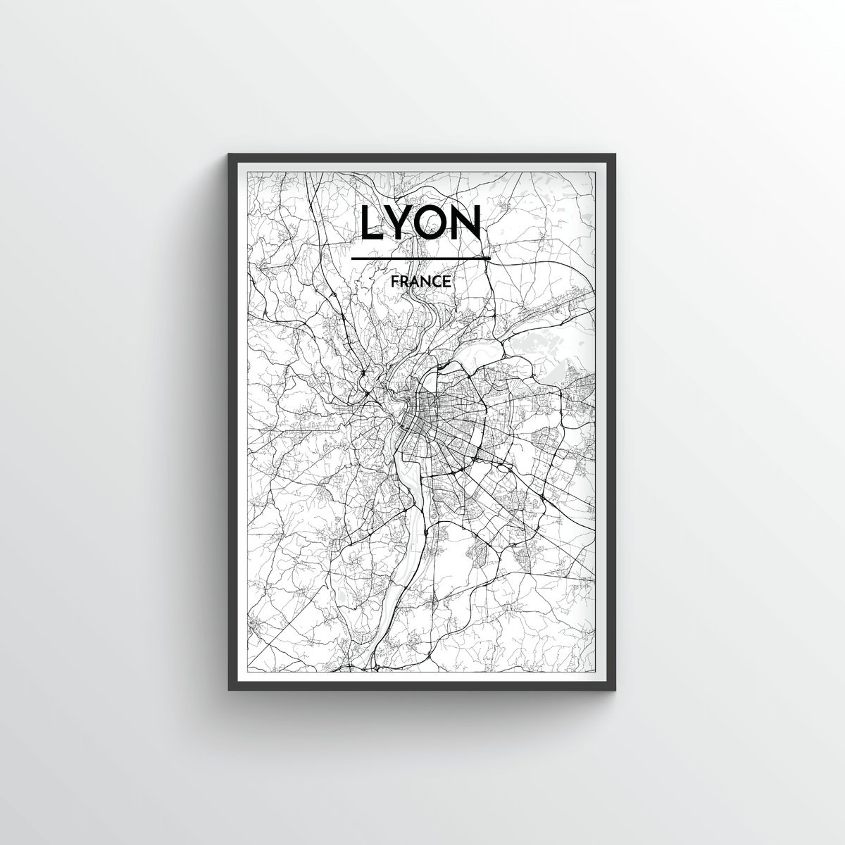 Lyon City Map Art Print - Point Two Design