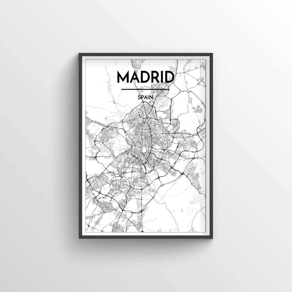 Madrid City Map Art Print - Point Two Design