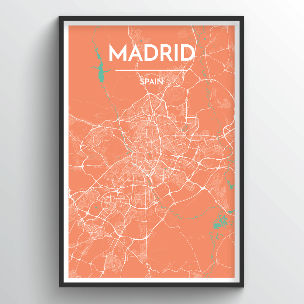 Madrid City Map Art Print - Point Two Design