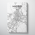 Madrid City Map Canvas Wrap - Point Two Design - Black & White Print