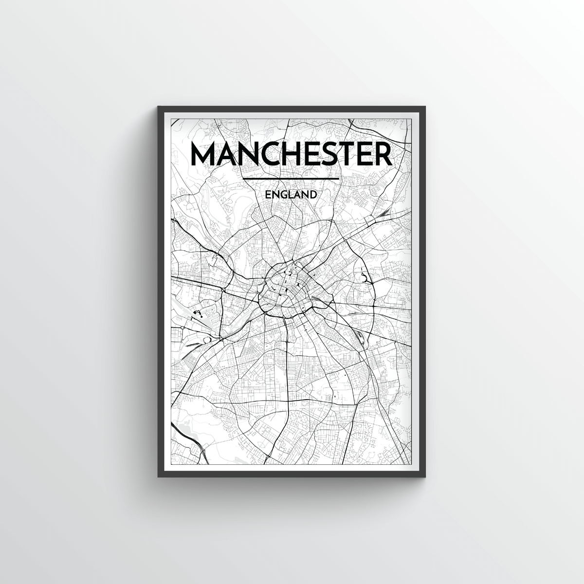 Manchester City Map Art Print - Point Two Design