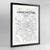 Framed Manchester Map Art Print 24x36" Contemporary Black frame Point Two Design Group