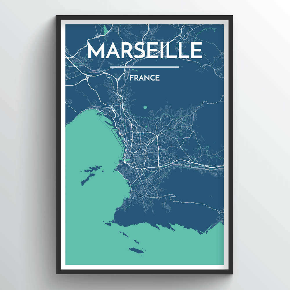 Marseille City Map Art Print - Point Two Design