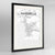 Framed Marseille Map Art Print 24x36" Contemporary Black frame Point Two Design Group