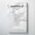 Marseille City Map Canvas Wrap - Point Two Design - Black & White Print