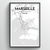 Marseille Map Art Print