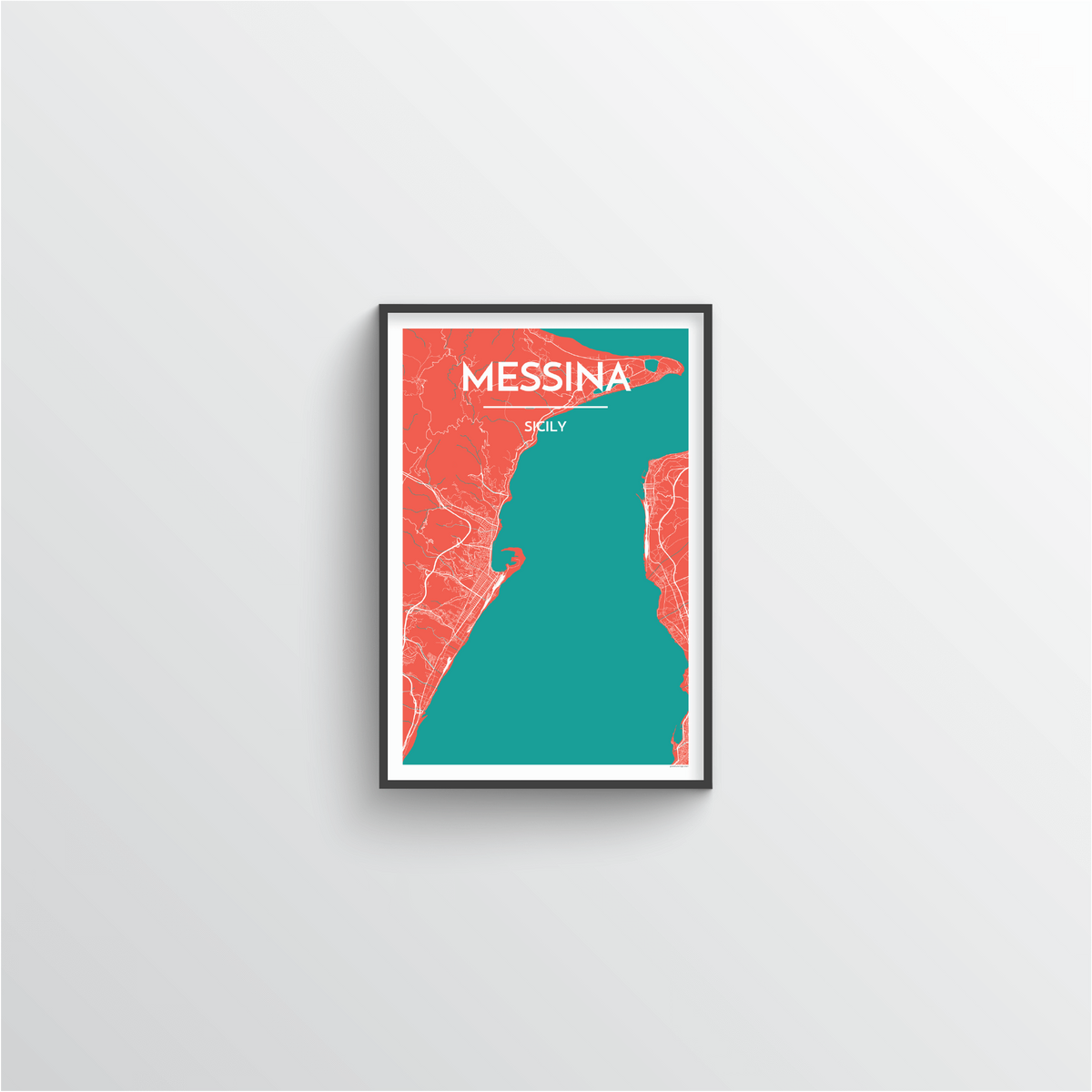 Messina Map Art Print
