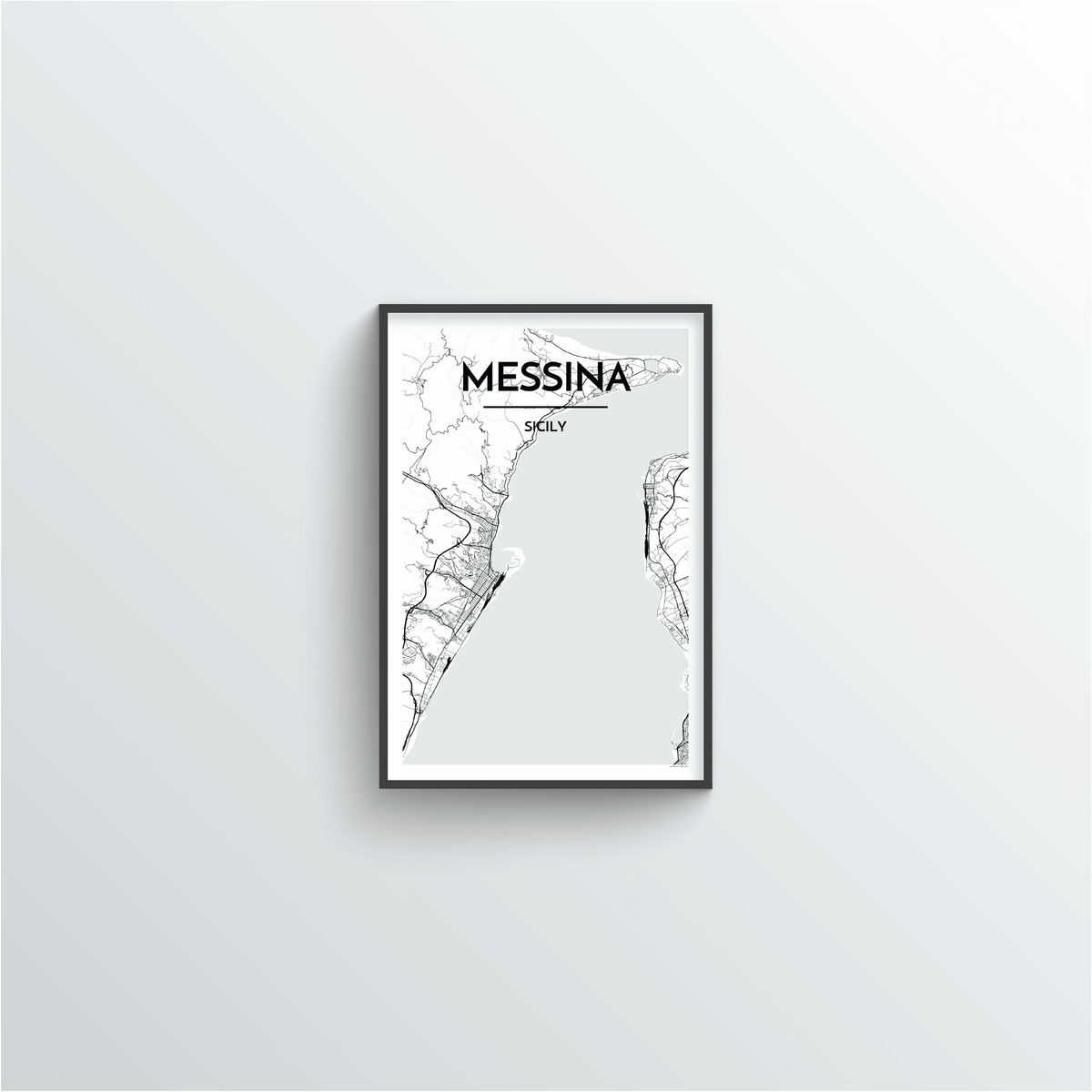 Messina Map Art Print