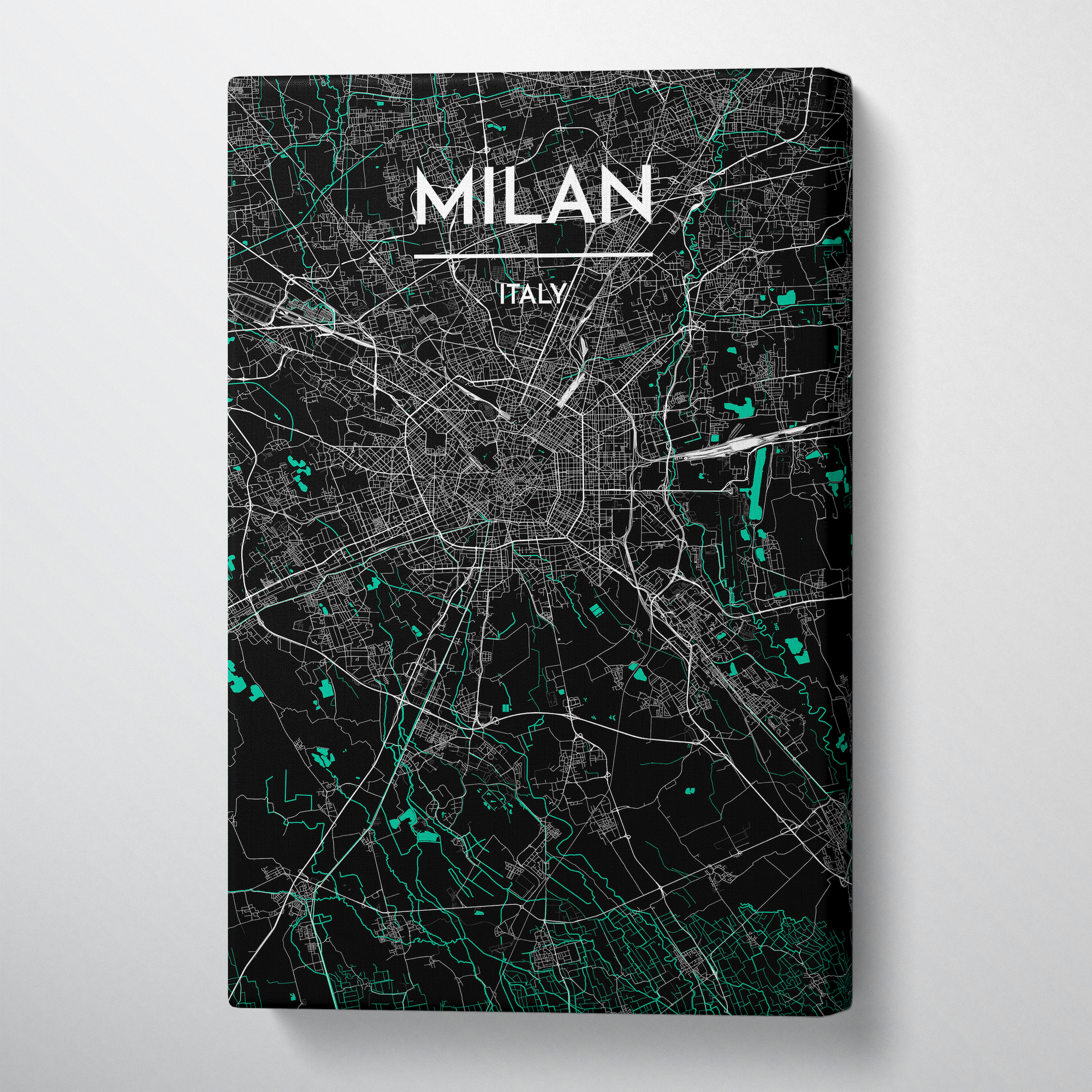 Milan City Map Canvas Wrap - Point Two Design