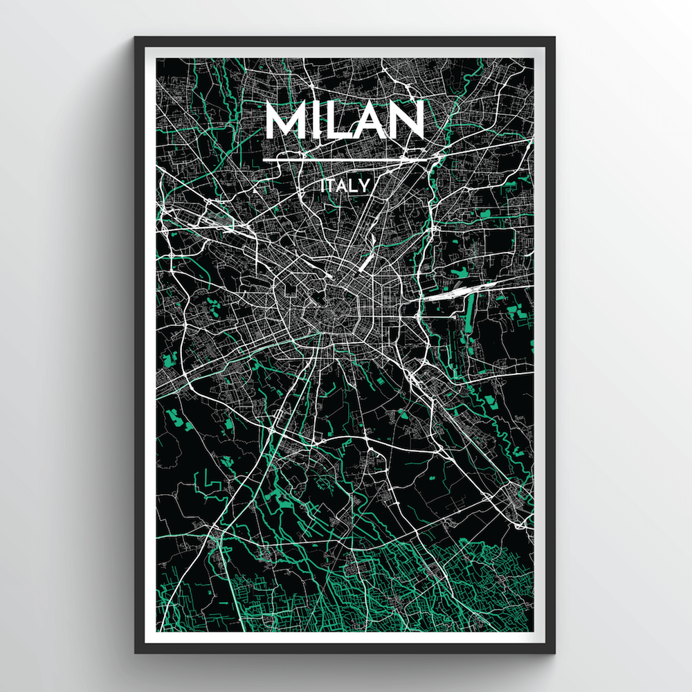 Milan City Map Art Print - Point Two Design