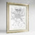 Framed Milan Map Art Print 24x36" Champagne frame Point Two Design Group