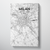 Milan City Map Canvas Wrap - Point Two Design - Black & White Print
