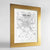 Framed Milan Map Art Print 24x36" Gold frame Point Two Design Group