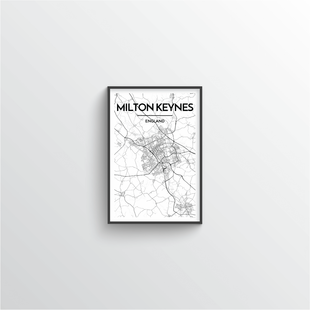 Milton Keynes Map Art Print