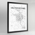 Milton Keynes Map Art Print - Framed