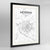 Framed Modena Map Art Print 24x36" Contemporary Black frame Point Two Design Group