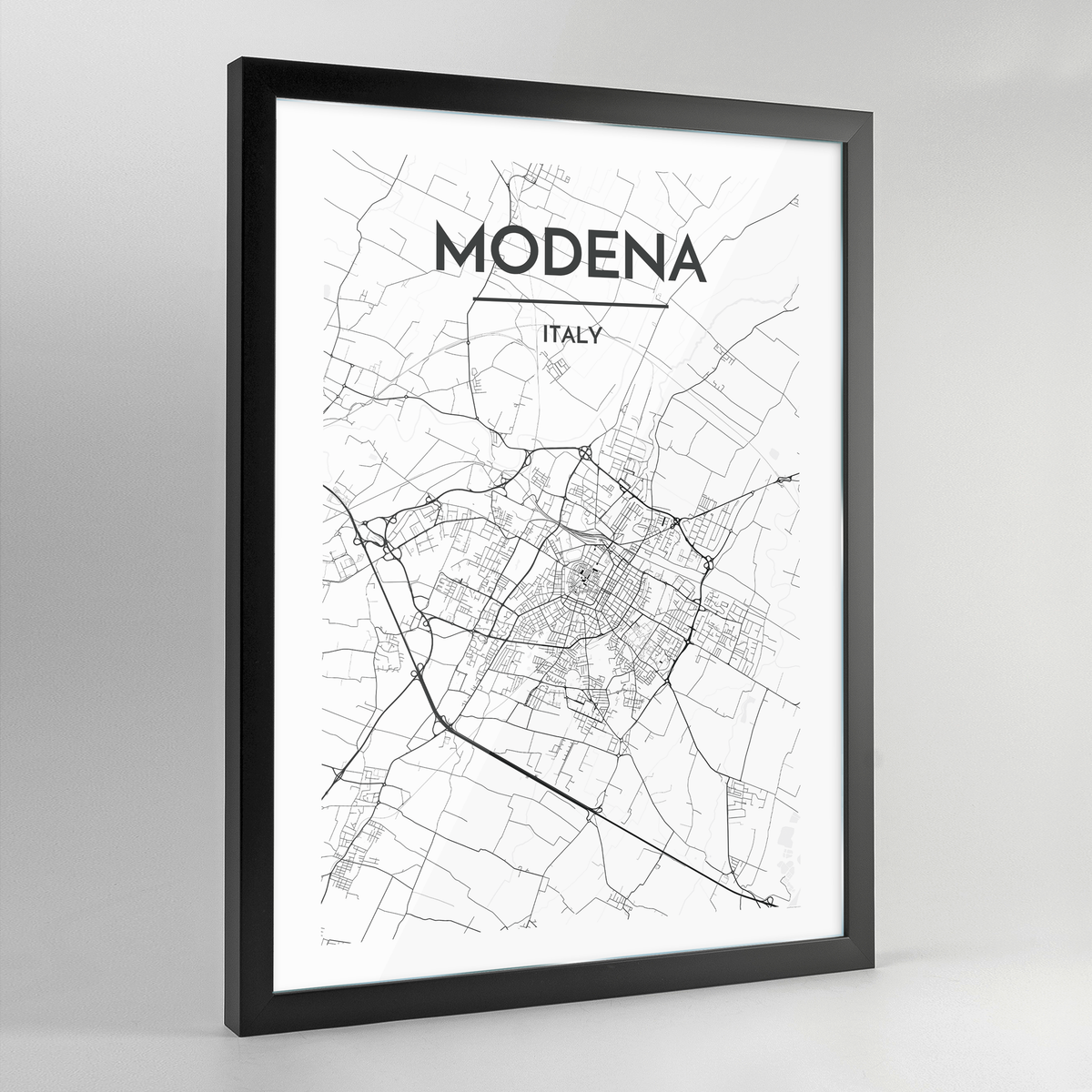 Modena Map Art Print - Framed