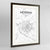 Framed Modena Map Art Print 24x36" Contemporary Walnut frame Point Two Design Group