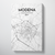 Modena City Map Canvas Wrap - Point Two Design - Black & White Print