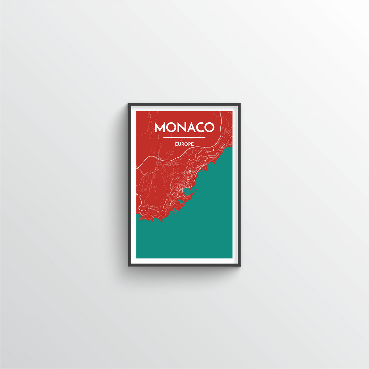 Monaco Map Art Print