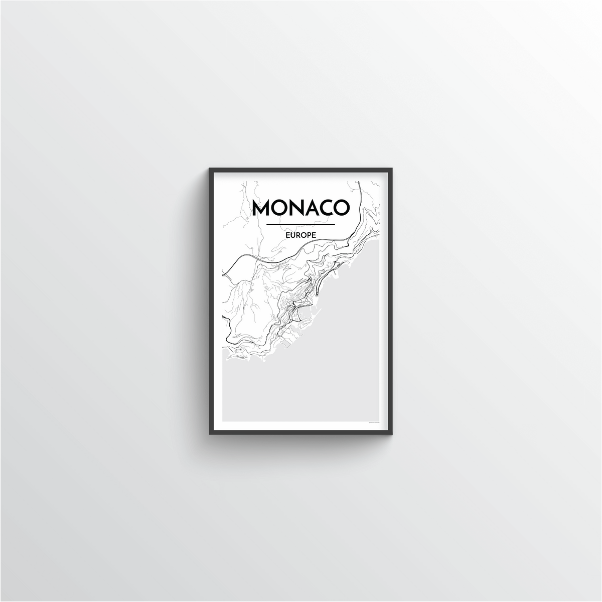 Monaco Map Art Print