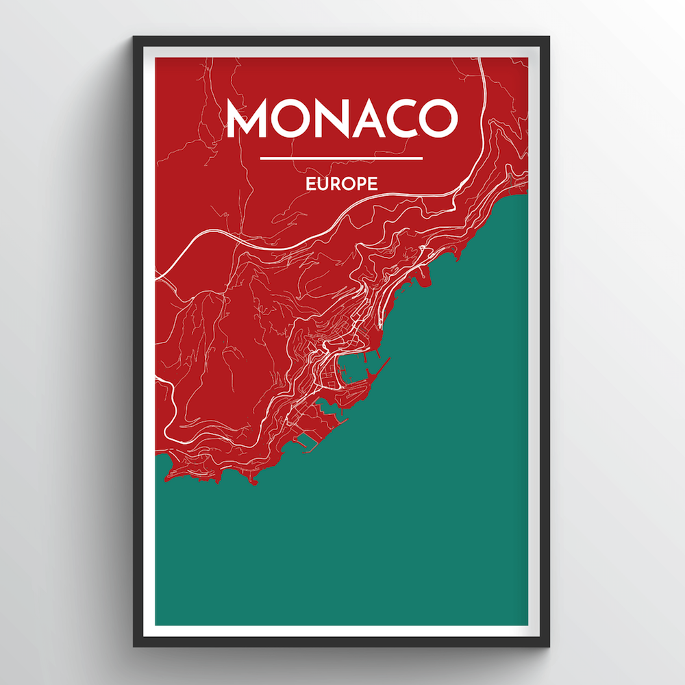 Monaco City Map Art Print - Point Two Design