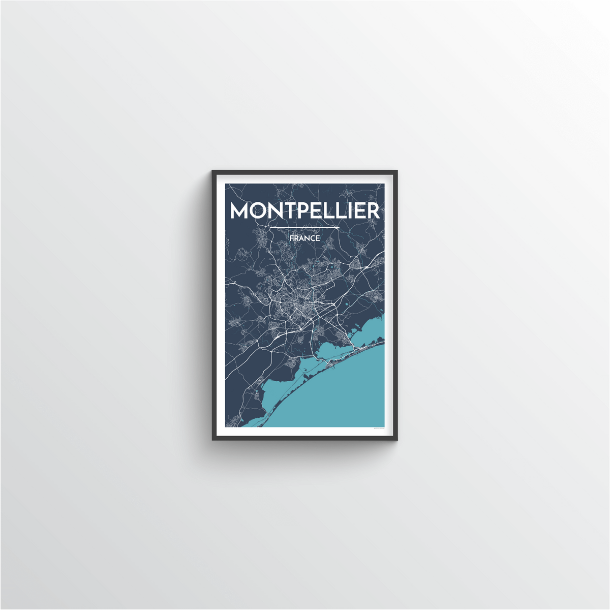 Montpellier Map Art Print