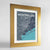 Framed Montpellier Map Art Print 24x36" Gold frame Point Two Design Group