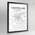 Montpellier Map Art Print - Framed