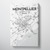 Montpellier City Map Canvas Wrap - Point Two Design - Black & White Print