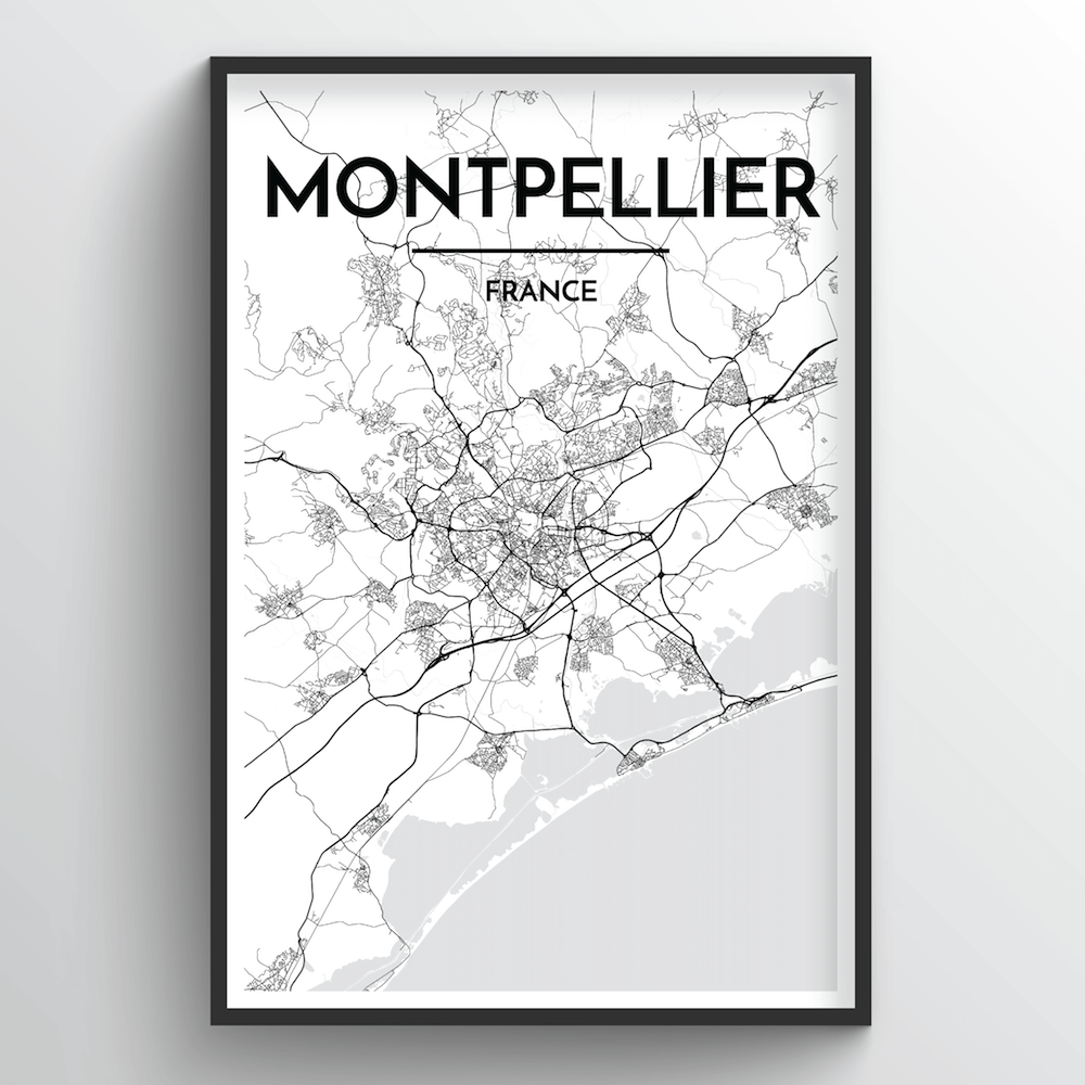 Montpellier Map Art Print
