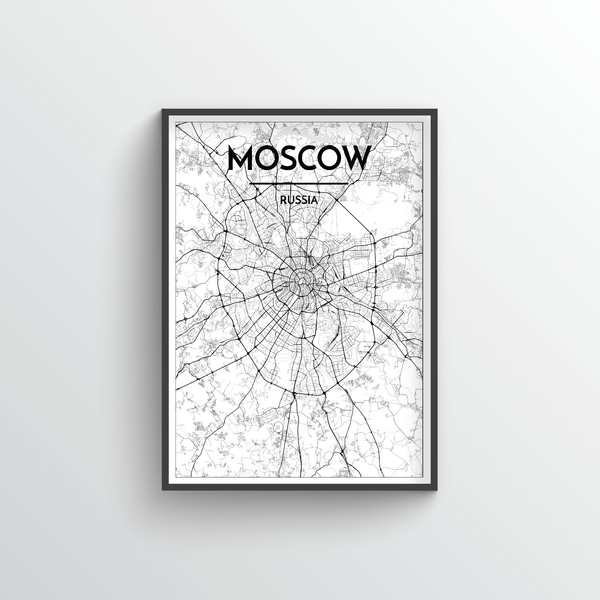 Moscow City Map Art Prints - High Quality Custom Made Art - Point Two ...