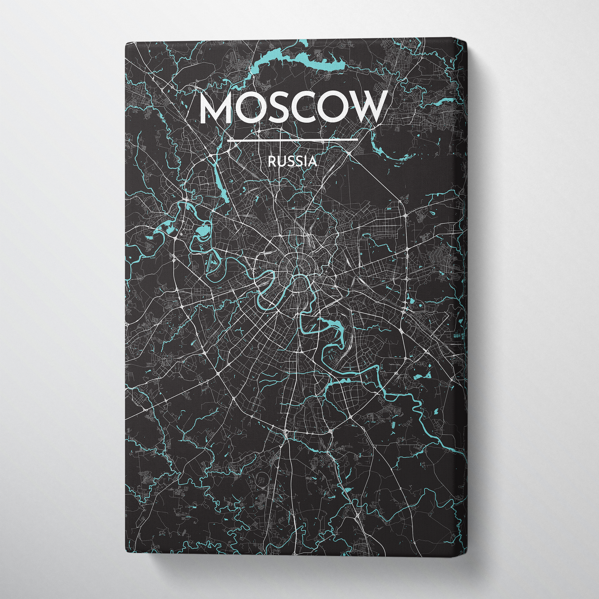 Moscow City Map Canvas Wrap - Point Two Design