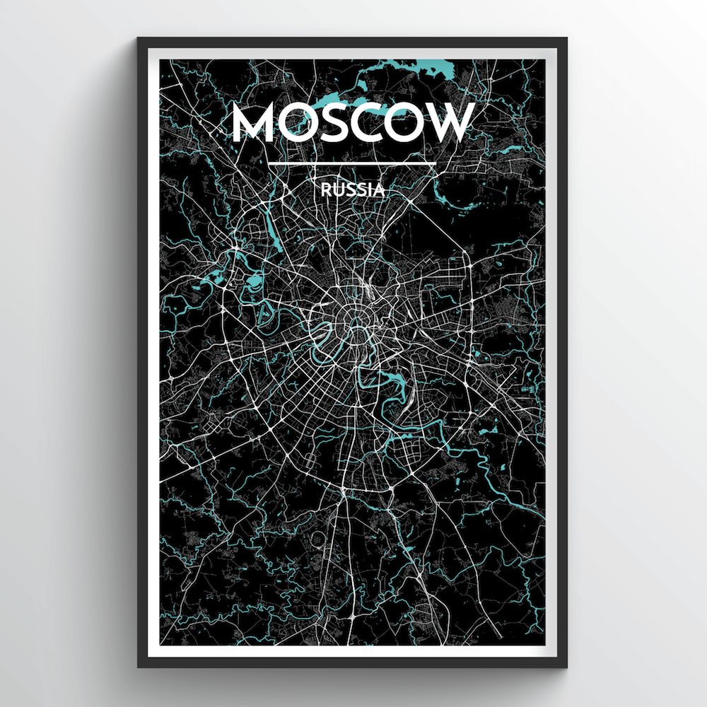 Moscow City Map Art Print - Point Two Design