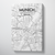 Munich City Map Canvas Wrap - Point Two Design - Black & White Print