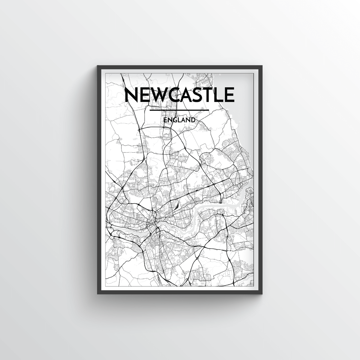 Newcastle City Map Art Print - Point Two Design