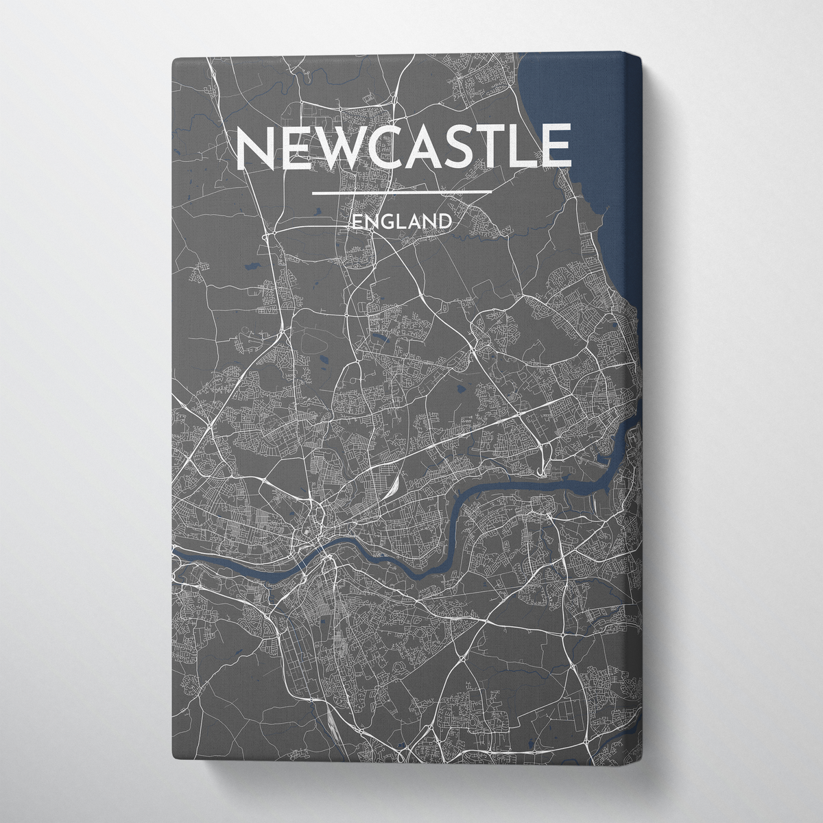 Newcastle City Map Canvas Wrap - Point Two Design