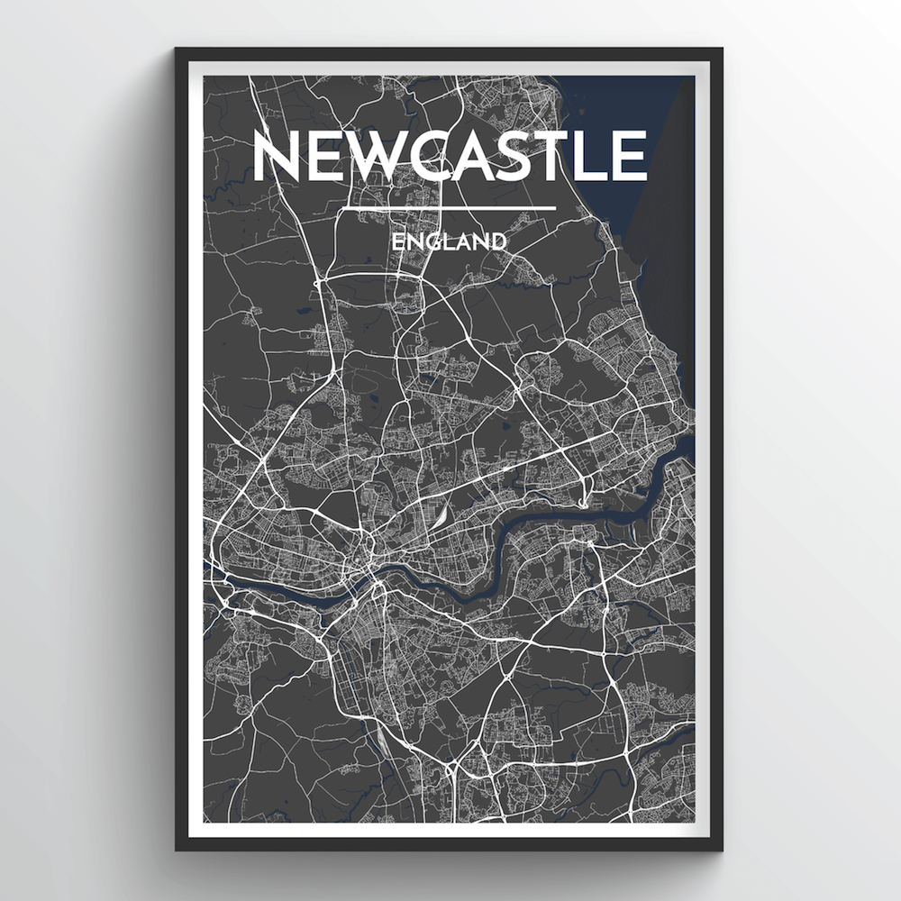 Newcastle City Map Art Print - Point Two Design