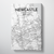 Newcastle City Map Canvas Wrap - Point Two Design - Black & White Print