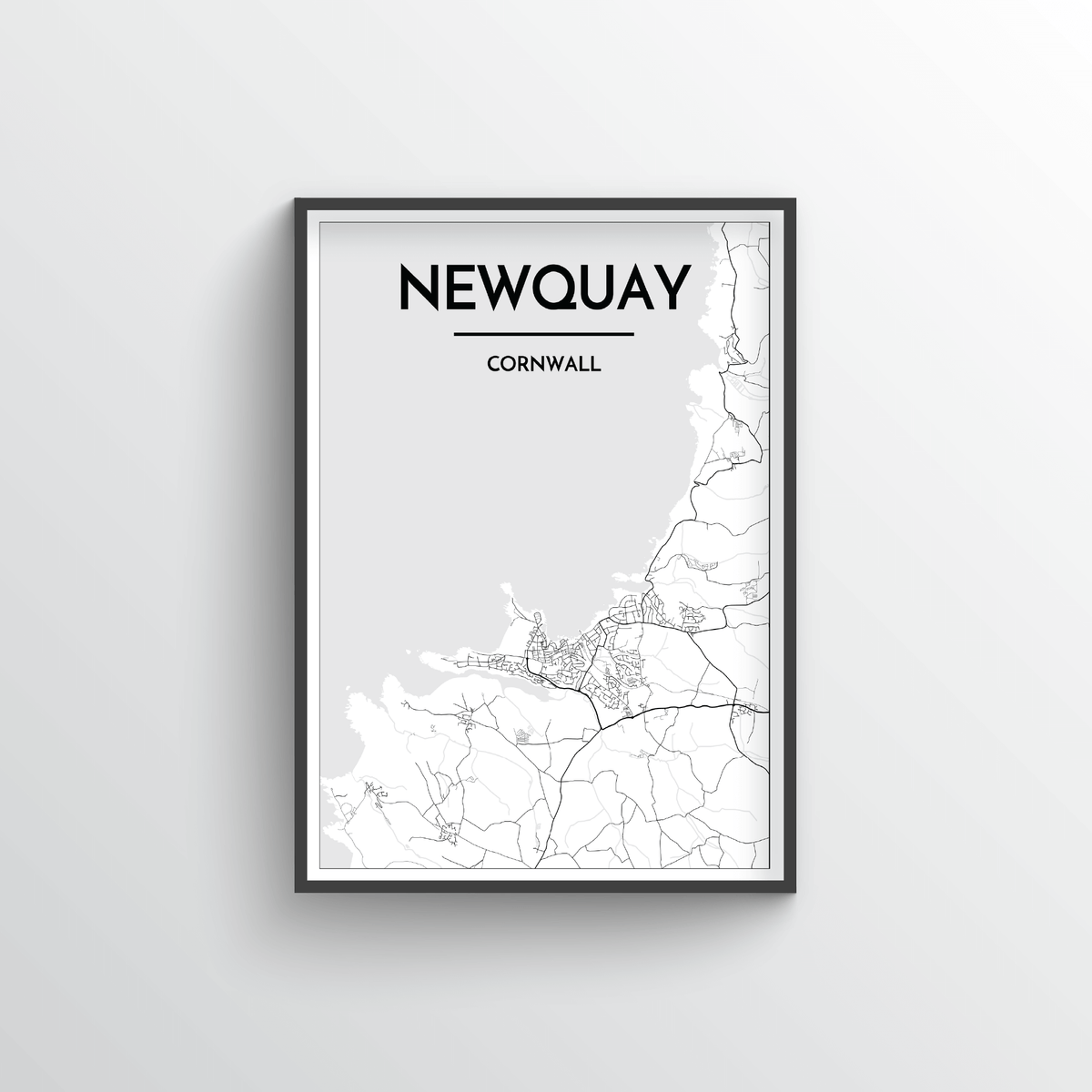 Newquay City Map Art Print - Point Two Design