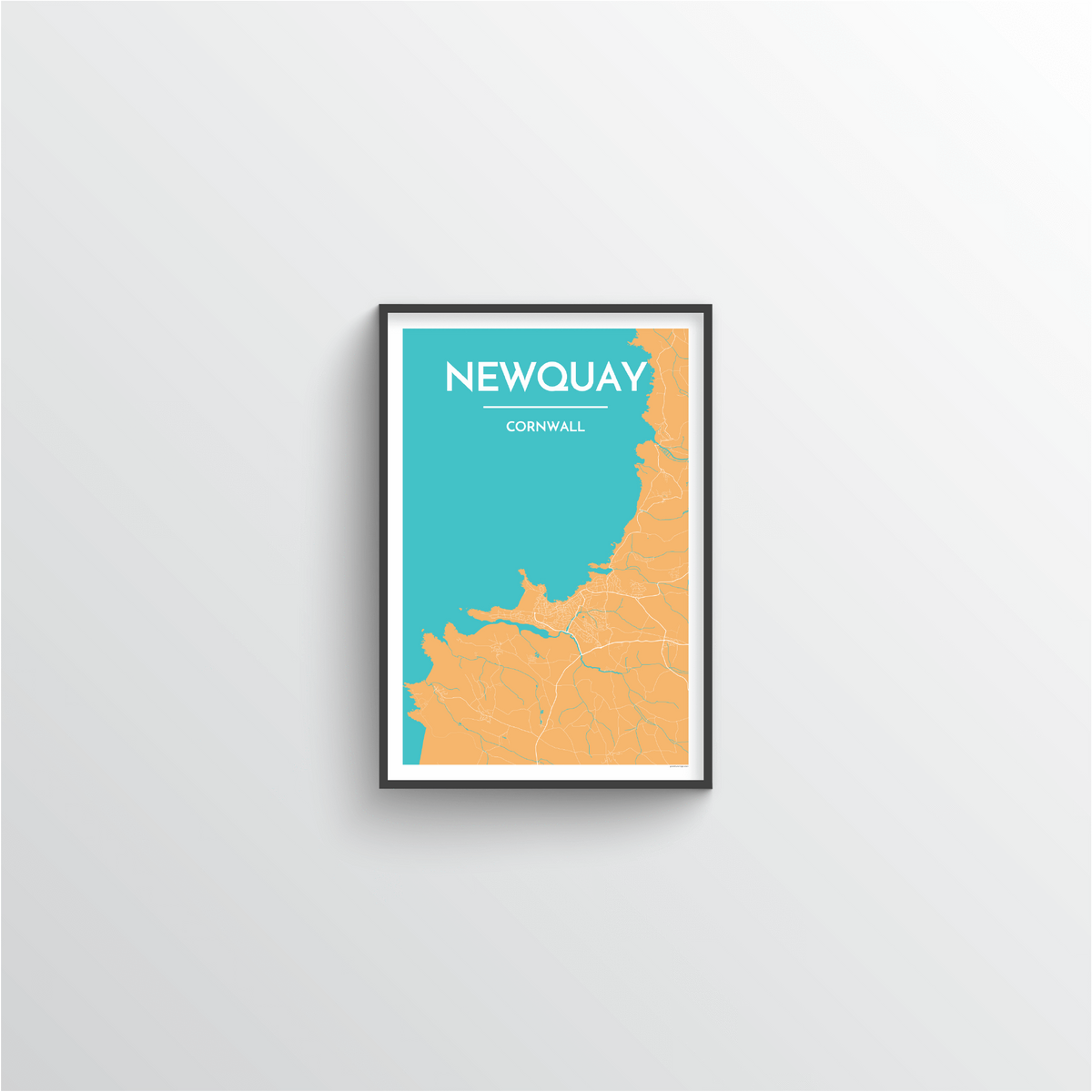 Newquay Map Art Print