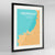 Framed Newquay Map Art Print 24x36" Contemporary Black frame Point Two Design Group