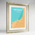 Framed Newquay Map Art Print 24x36" Champagne frame Point Two Design Group
