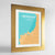 Framed Newquay Map Art Print 24x36" Gold frame Point Two Design Group