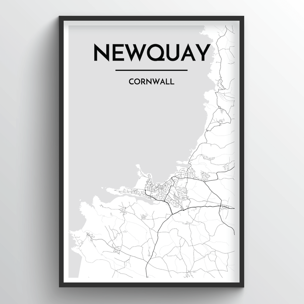 Newquay Map Art Print