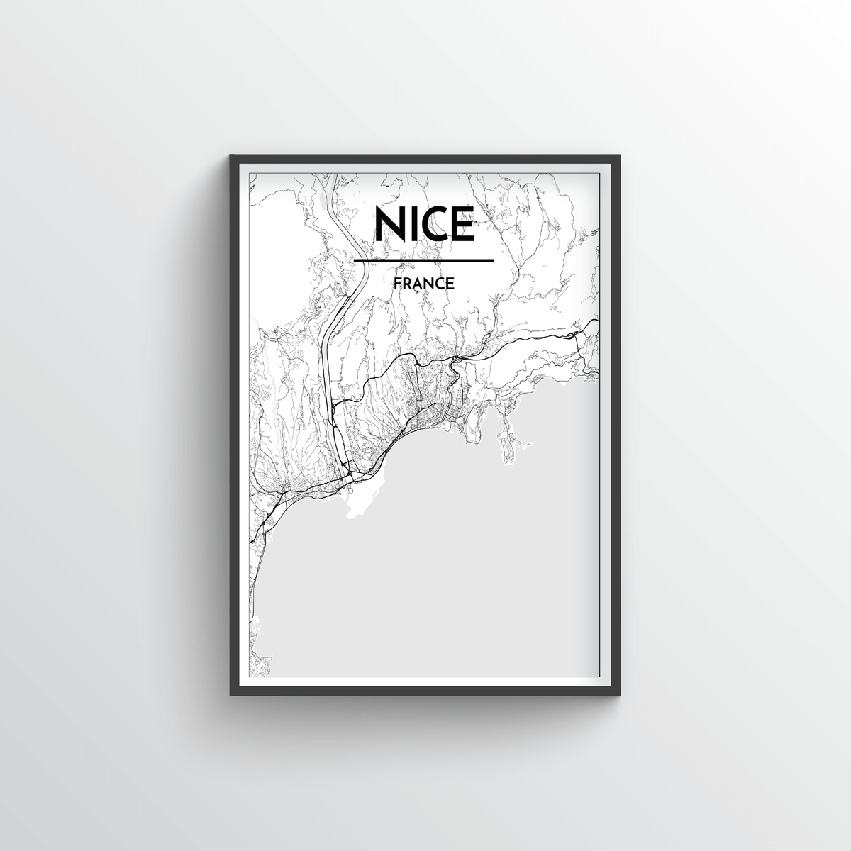 Nice City Map Art Print - Point Two Design